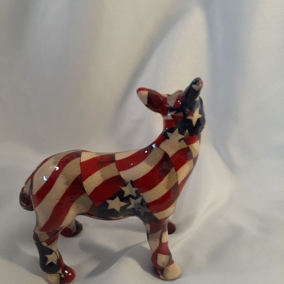 Donkey figurine American Flag patchwork print - Picture 3 of 6